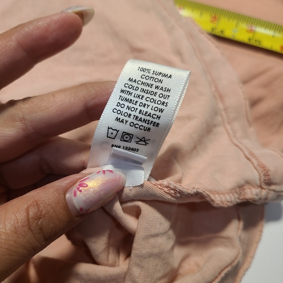 Cotton Citizen Crew Neck Long Sleeve Tee Medium Supima Cotton Peach - Picture 9 of 10